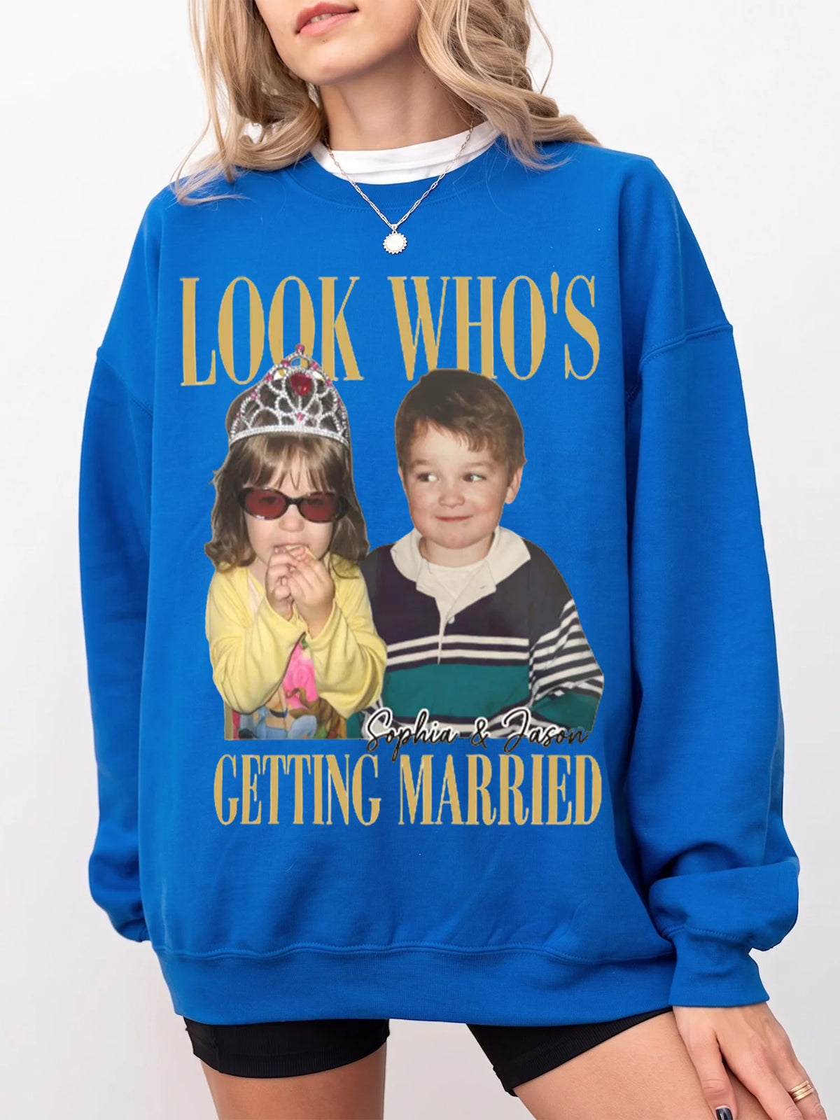Look Who's Getting Married Custom Photo Tee Personalized Engagement Announcement Shirt