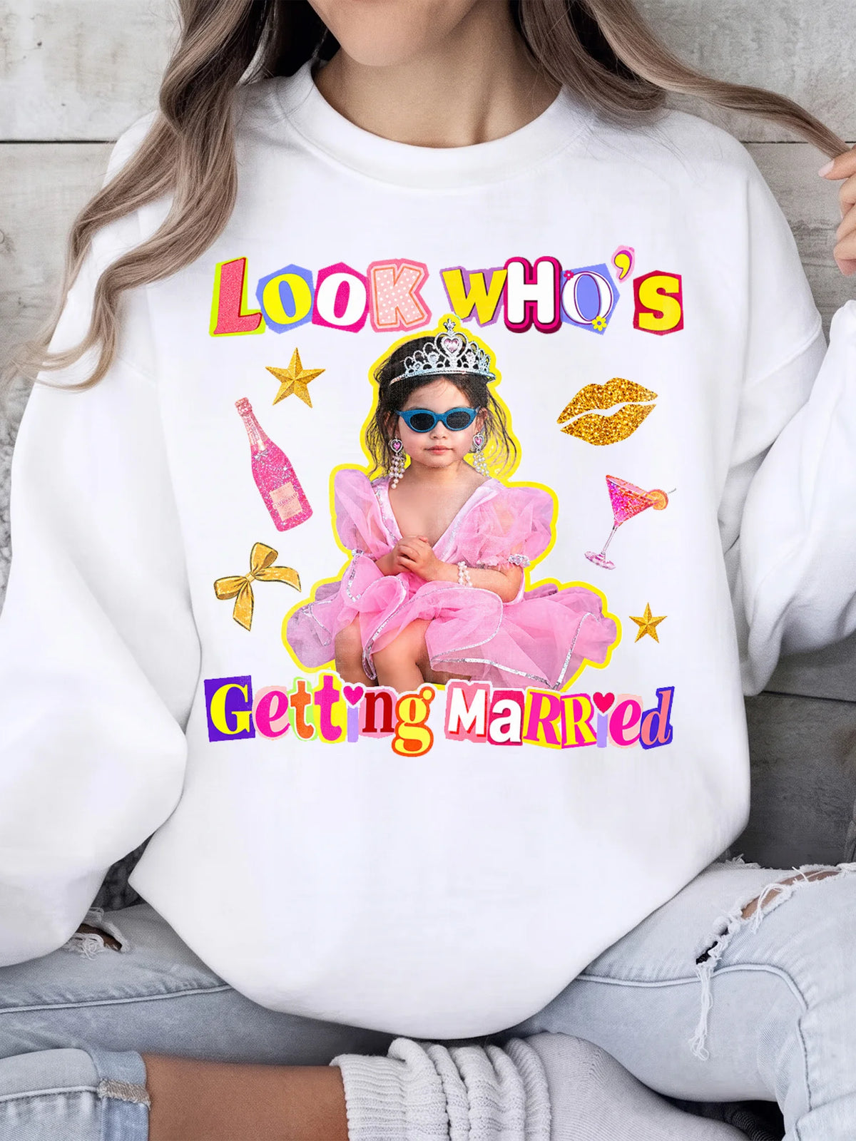 Look Who's Getting Married Custom Photo T-Shirt Funny Bachelorette Party Bride Gift