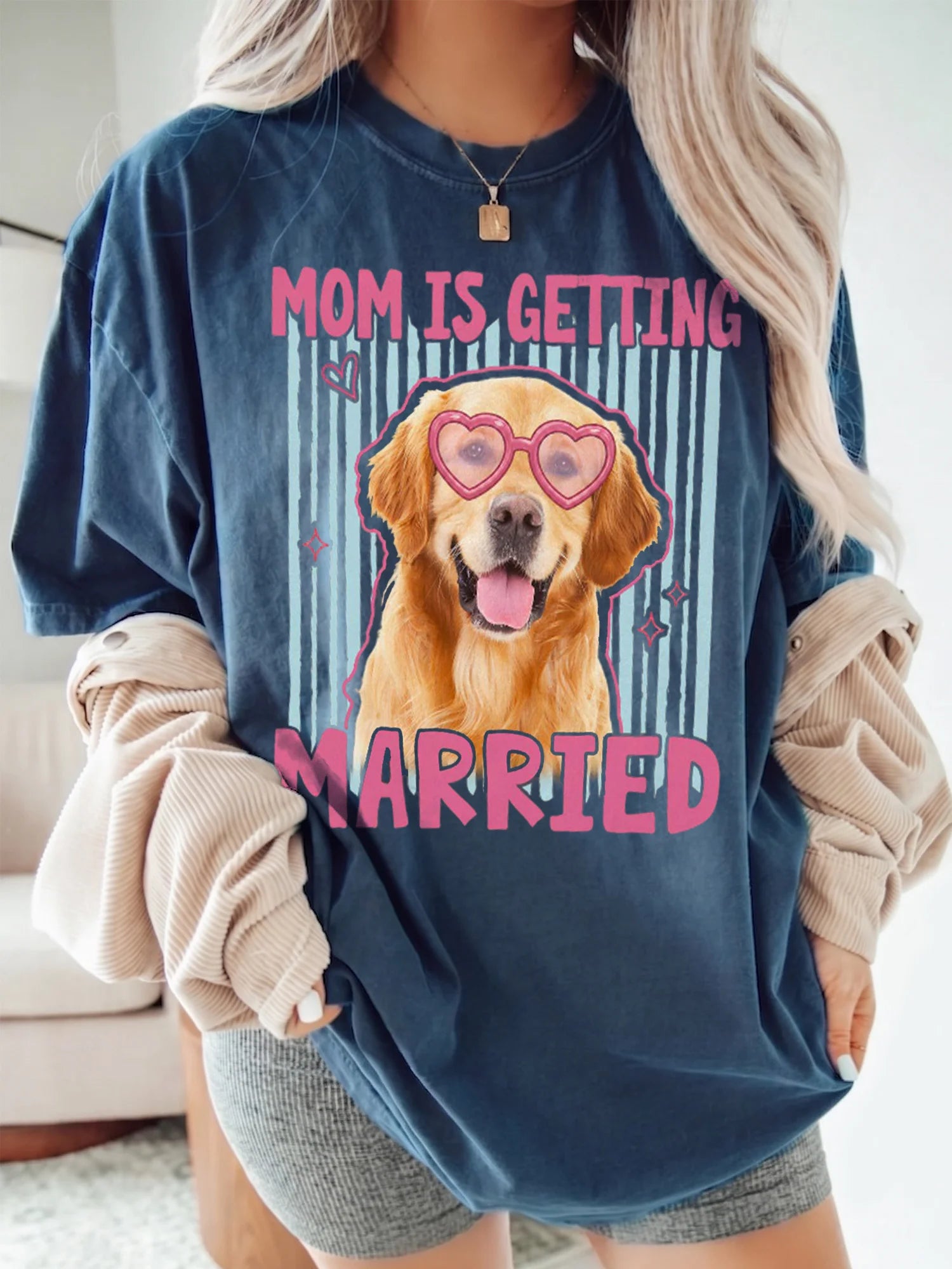 My Mom Is Getting Married Golden Retriever T-Shirt Custom Wedding Announcement Tee Mother of the Bride Gift