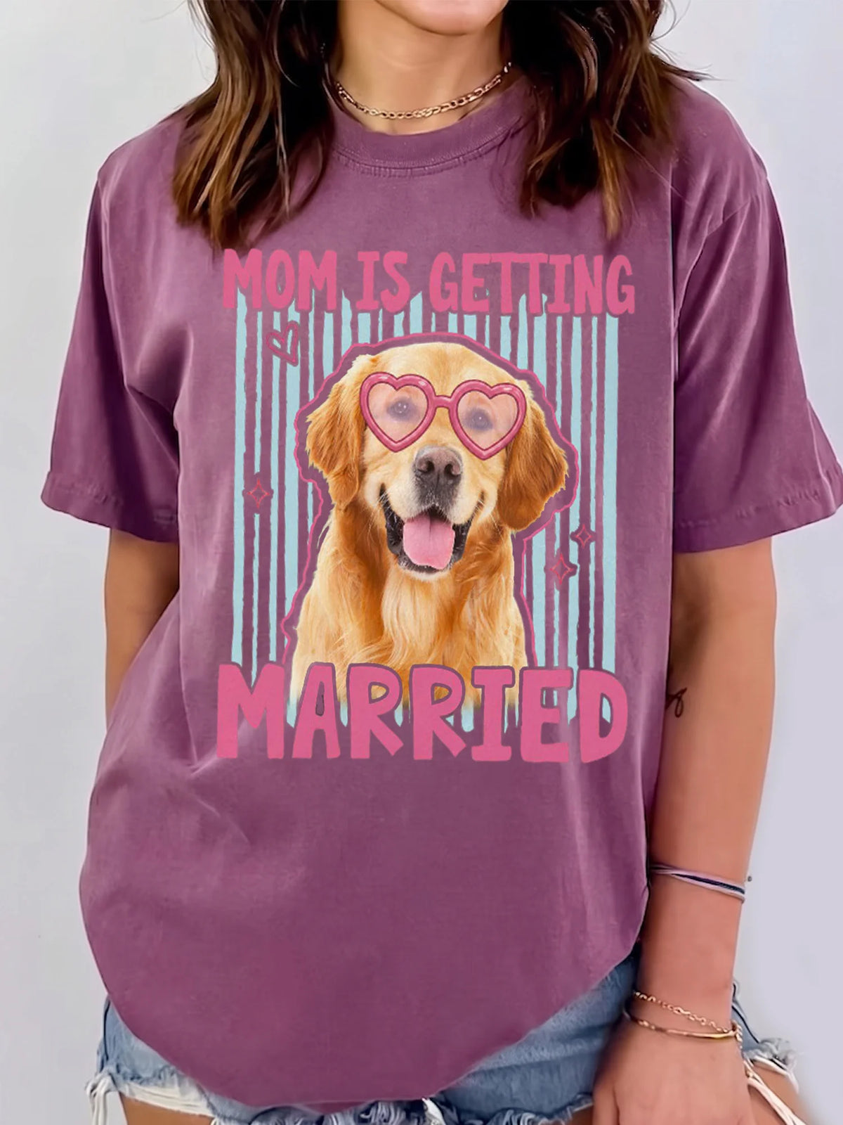 My Mom Is Getting Married Golden Retriever T-Shirt Custom Wedding Announcement Tee Mother of the Bride Gift