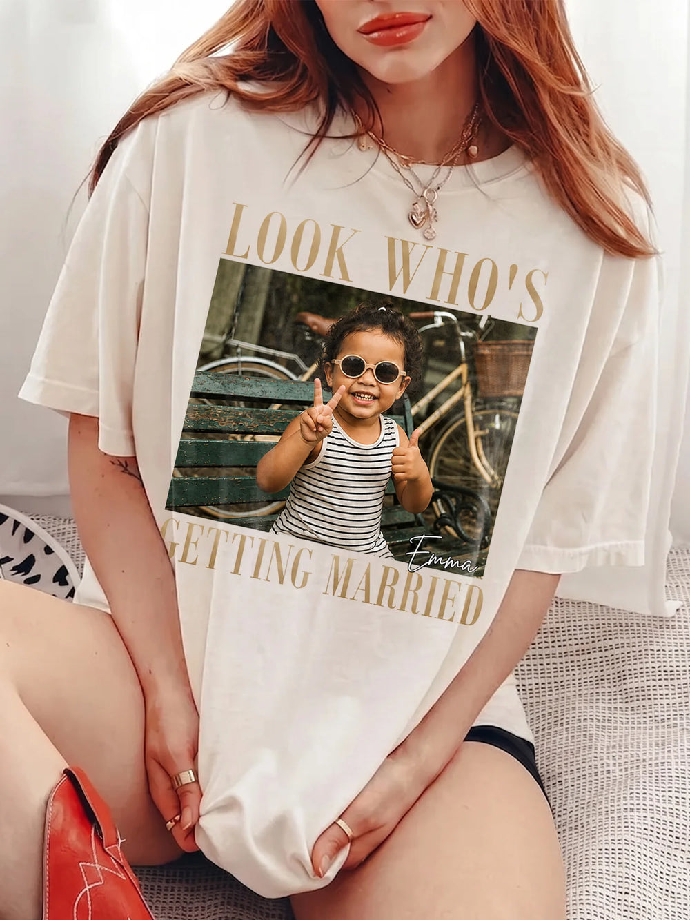 Look Who's Getting Married Custom Photo Tee Bridal Shower Engagement Gift