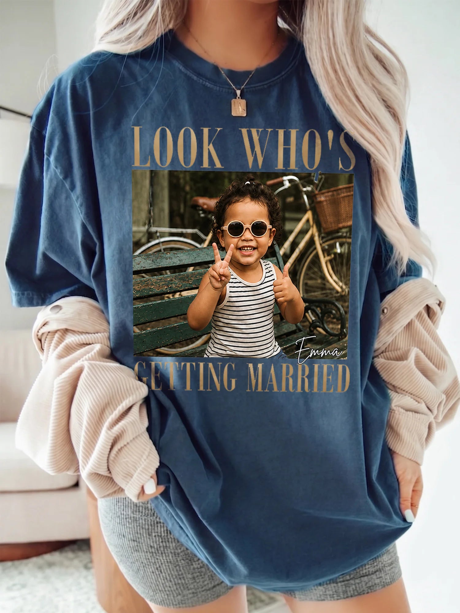 Look Who's Getting Married Custom Photo Tee Bridal Shower Engagement Gift
