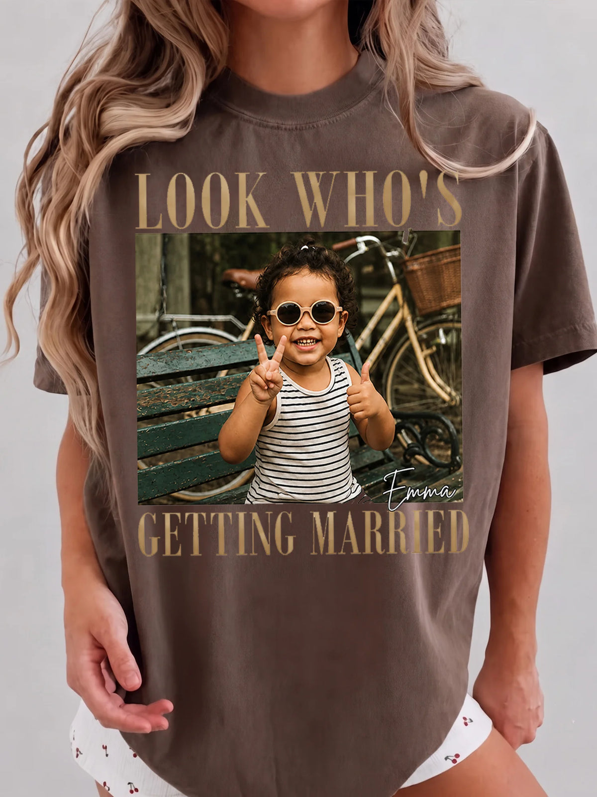 Look Who's Getting Married Custom Photo Tee Bridal Shower Engagement Gift
