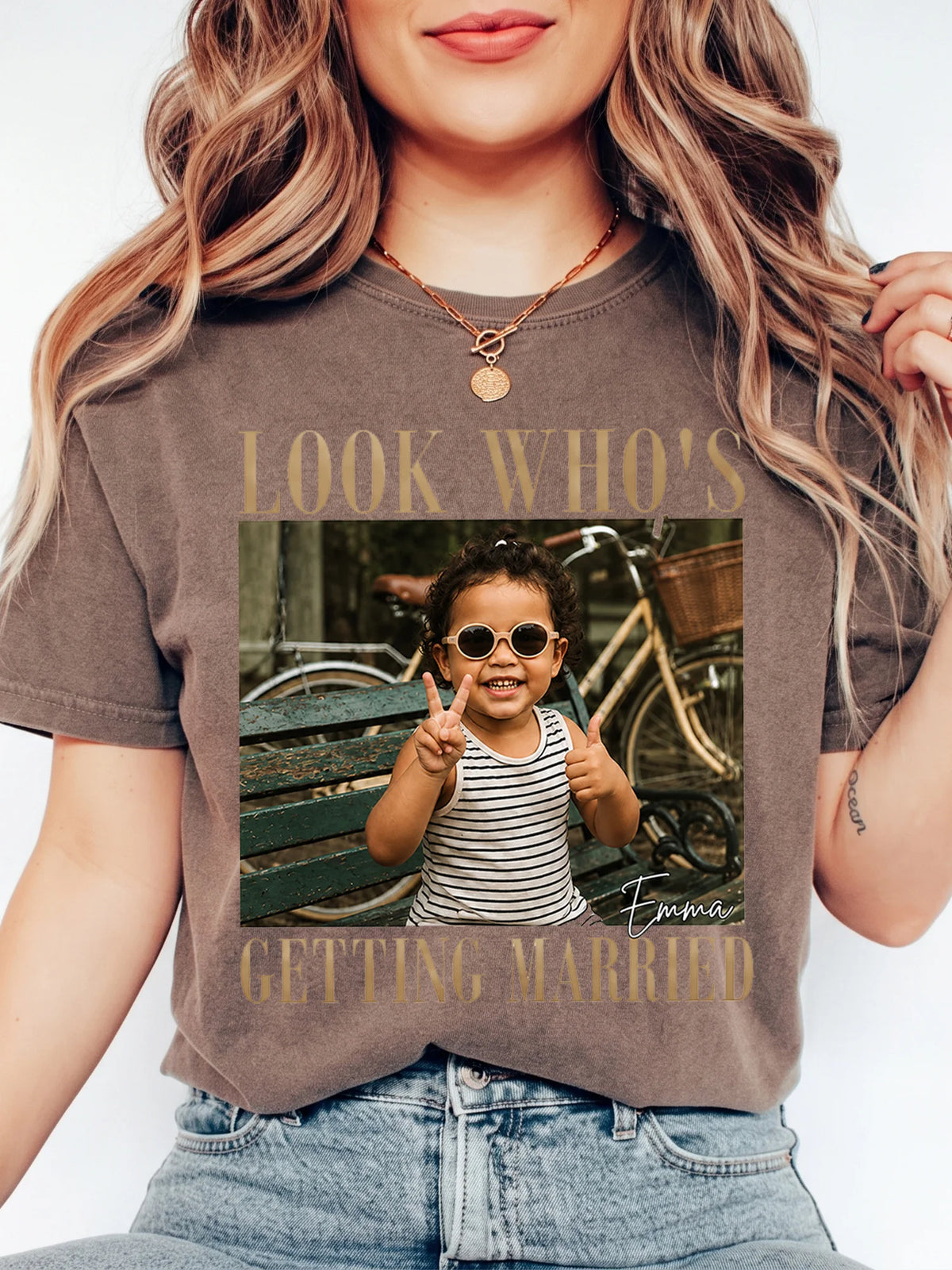 Look Who's Getting Married Custom Photo Tee Bridal Shower Engagement Gift