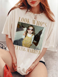 Look Who's Getting Married Custom Photo T-Shirt for Bride