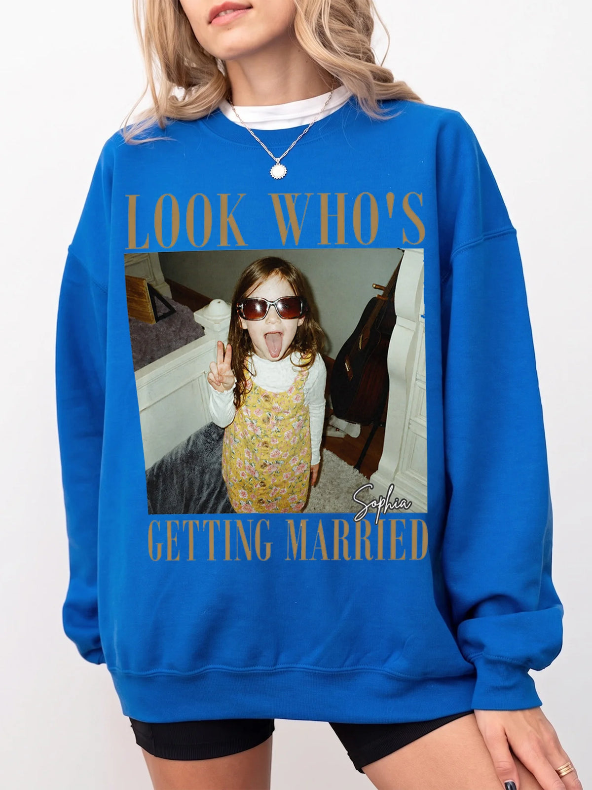 Look Who's Getting Married Custom Photo T-Shirt for Bride