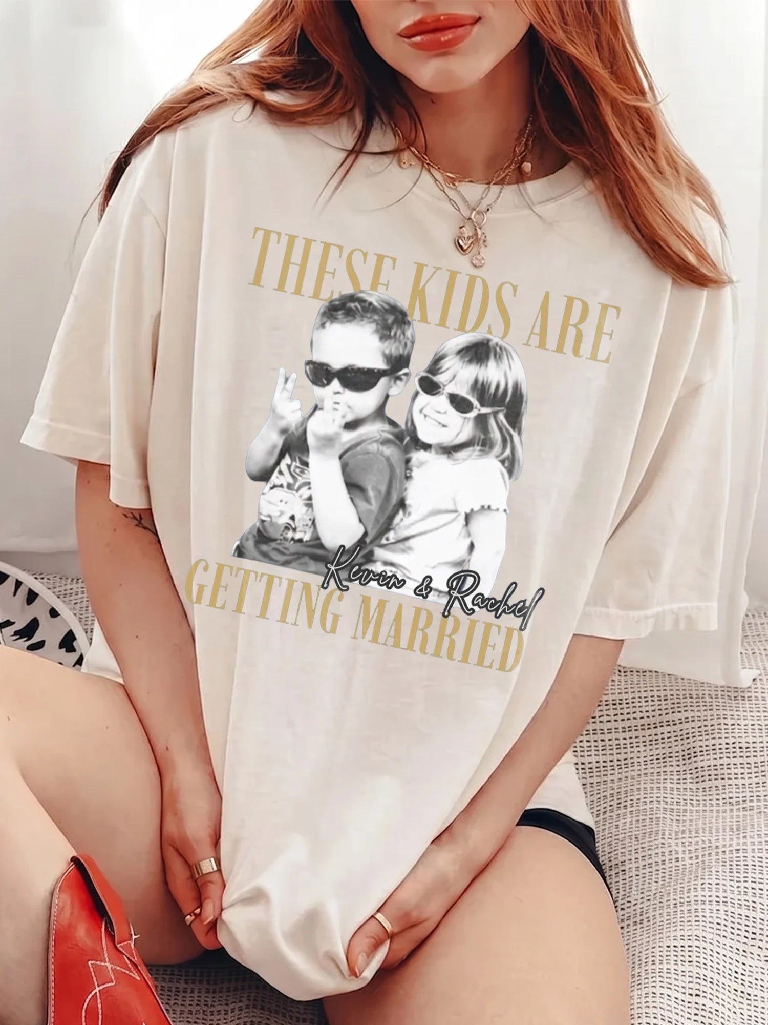 These Kids Are Getting Married Funny Wedding Announcement Custom T-Shirt