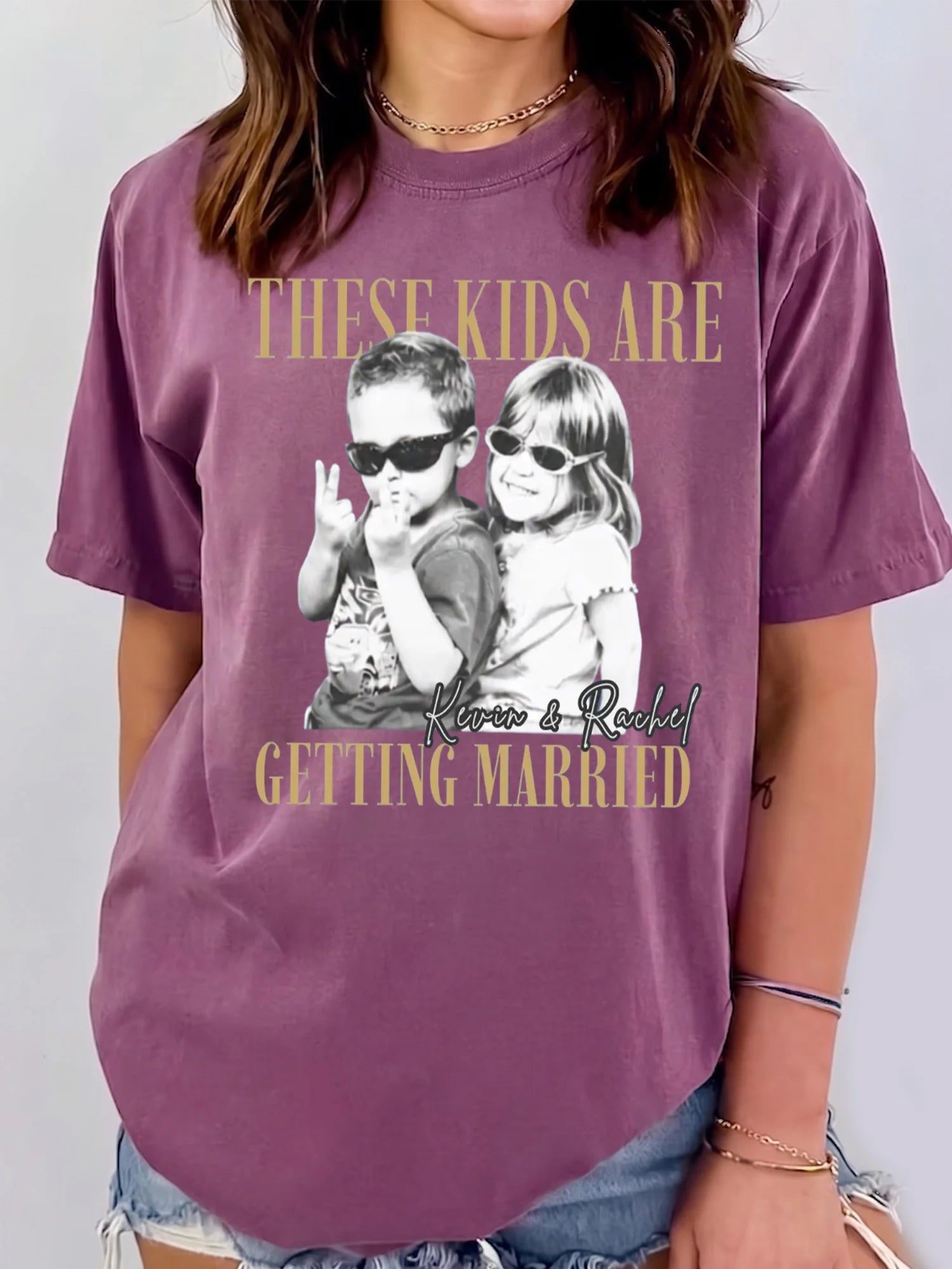 These Kids Are Getting Married Funny Wedding Announcement Custom T-Shirt