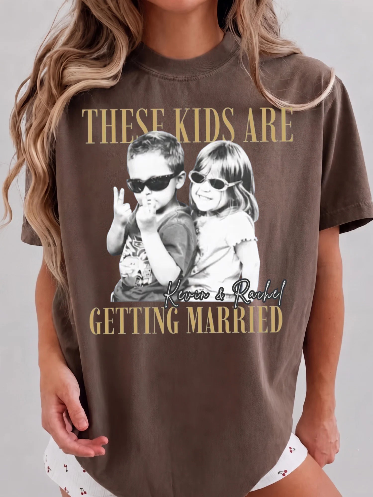These Kids Are Getting Married Funny Wedding Announcement Custom T-Shirt