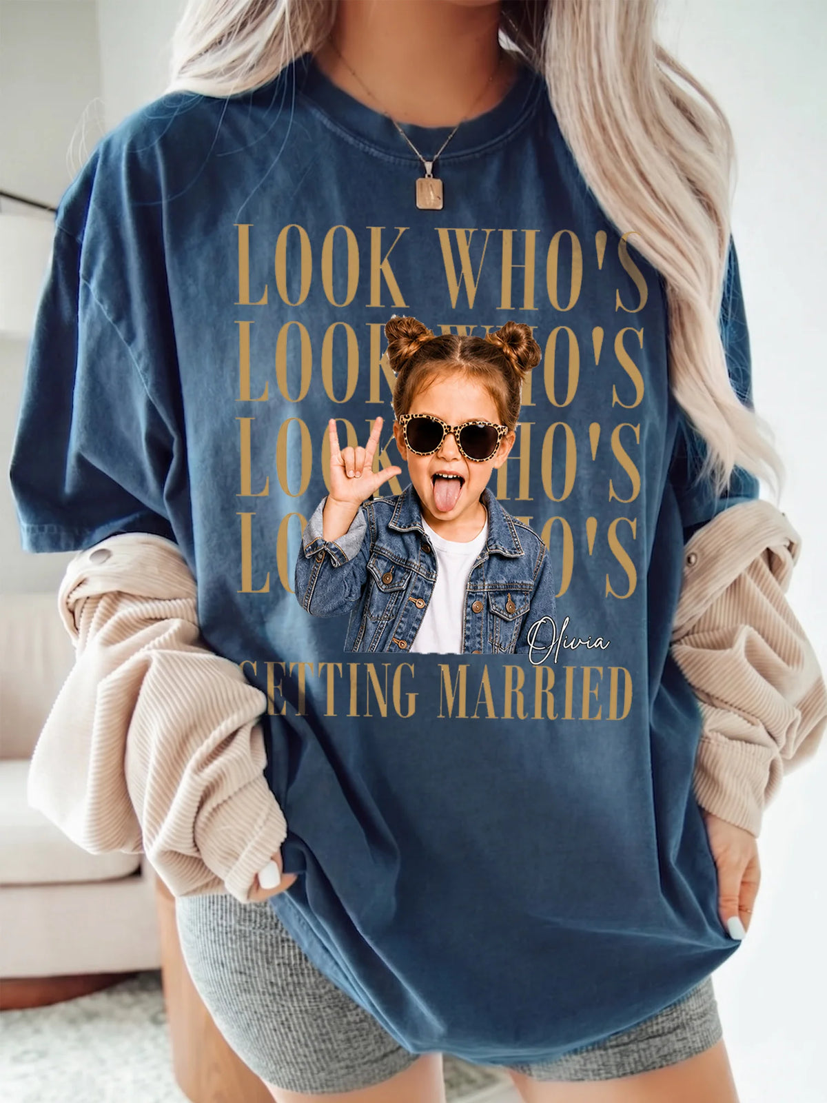 Look Who's Getting Married Custom Photo T-Shirt Funny Bridal Party Apparel