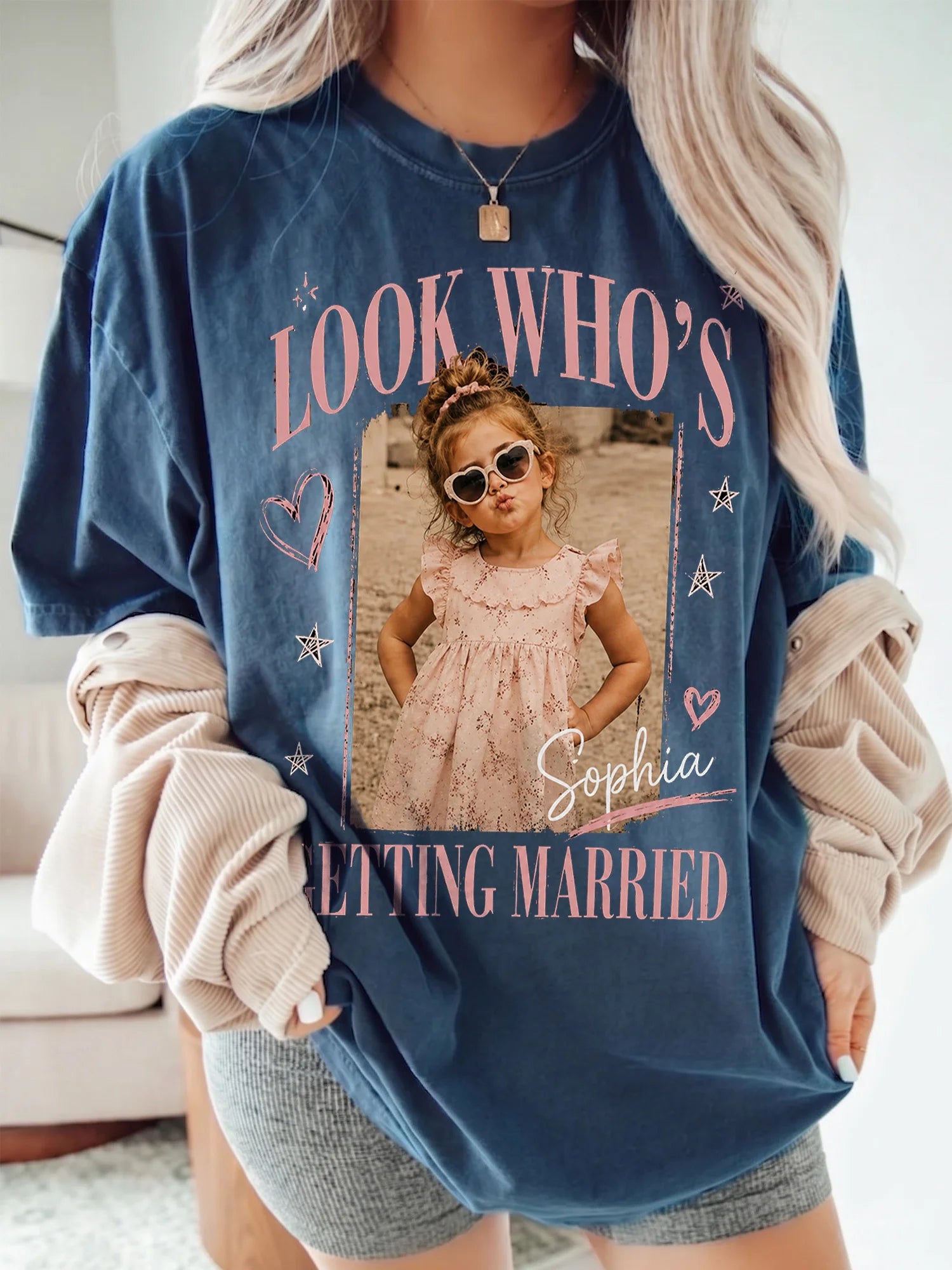 Look Who's Getting Married Custom Photo T-Shirt Funny Bachelorette Party Gift for Bride