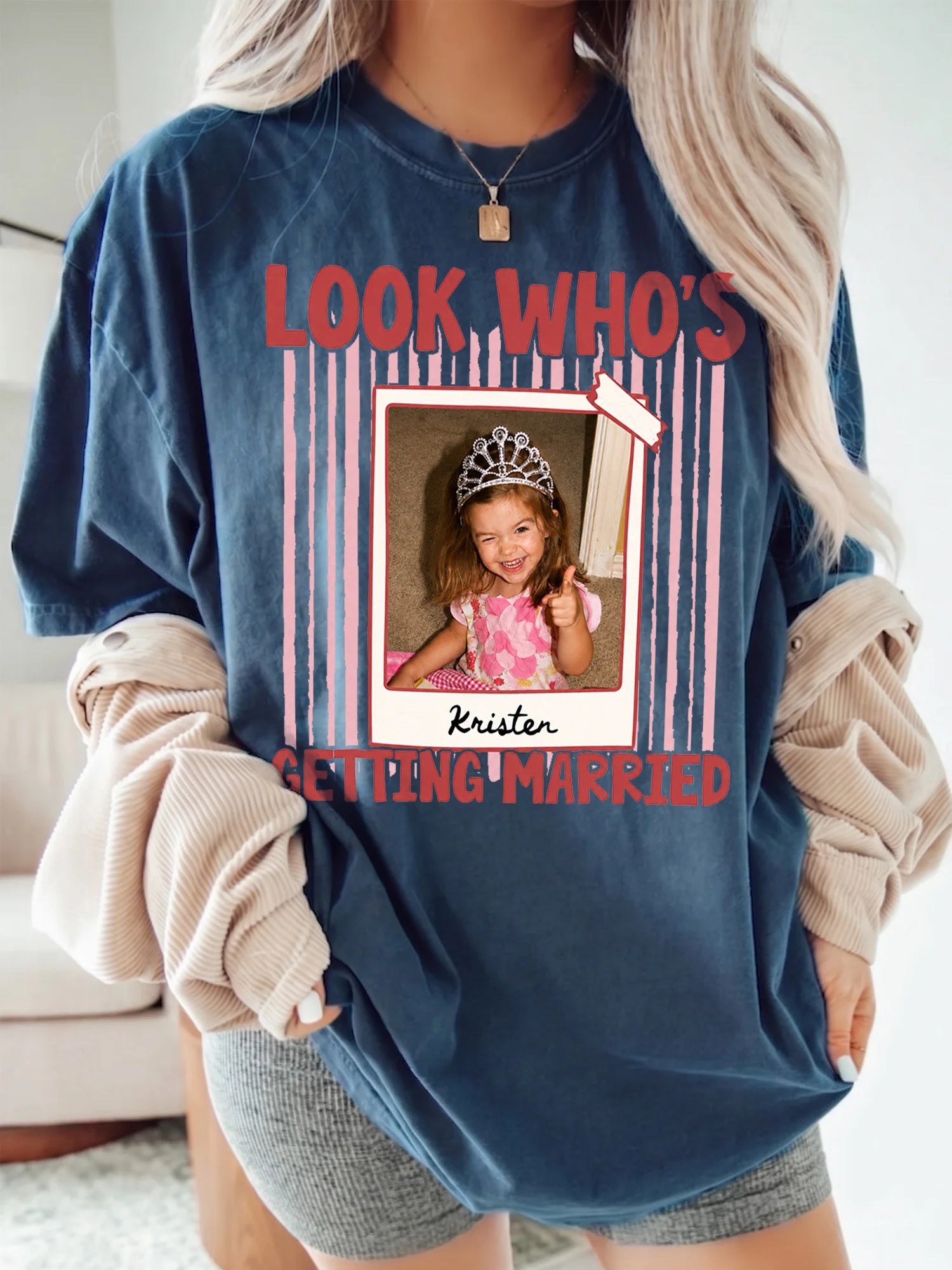 Look Who's Getting Married Tee Custom Photo Bridal Party Bachelorette Shirt