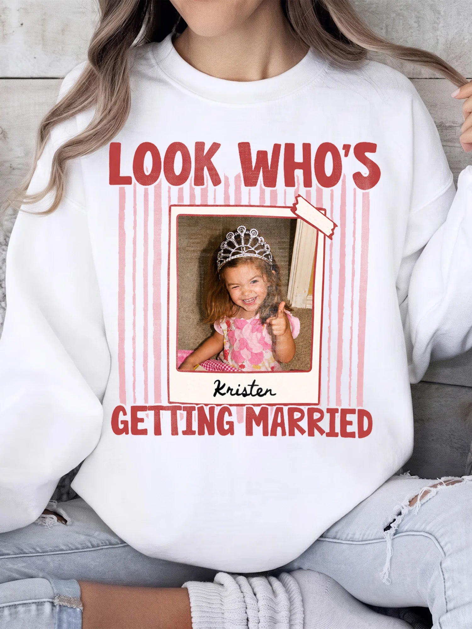 Look Who's Getting Married Tee Custom Photo Bridal Party Bachelorette Shirt