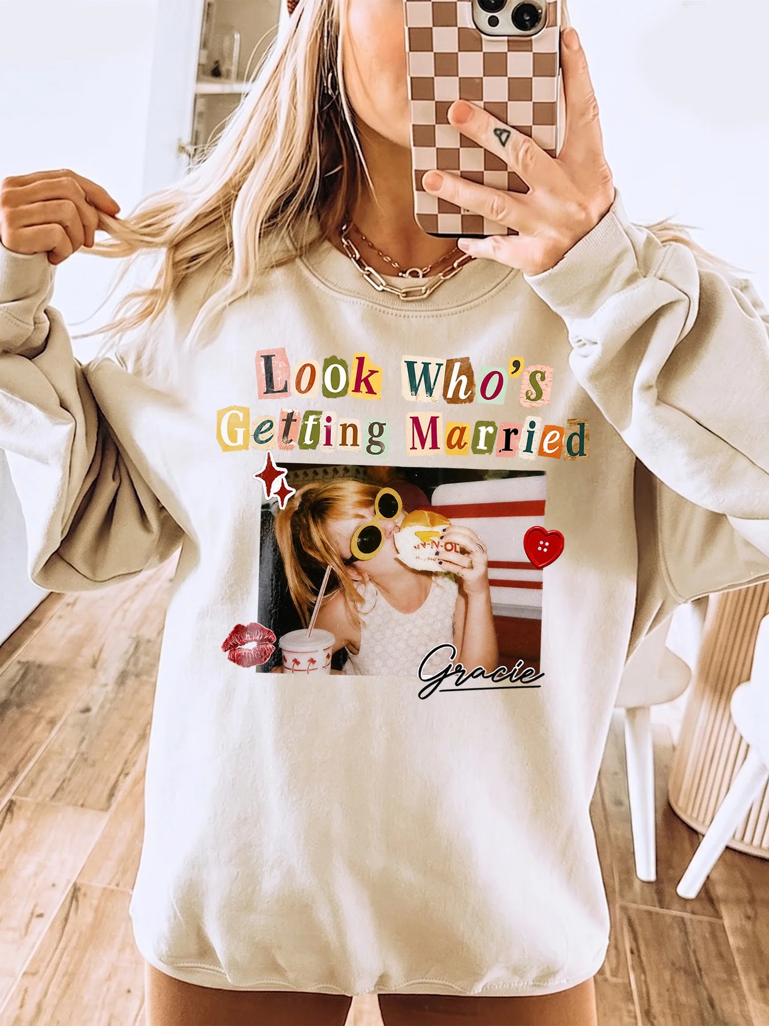Look Who's Getting Married Custom Photo T-Shirt Personalized Bride Name Shirt