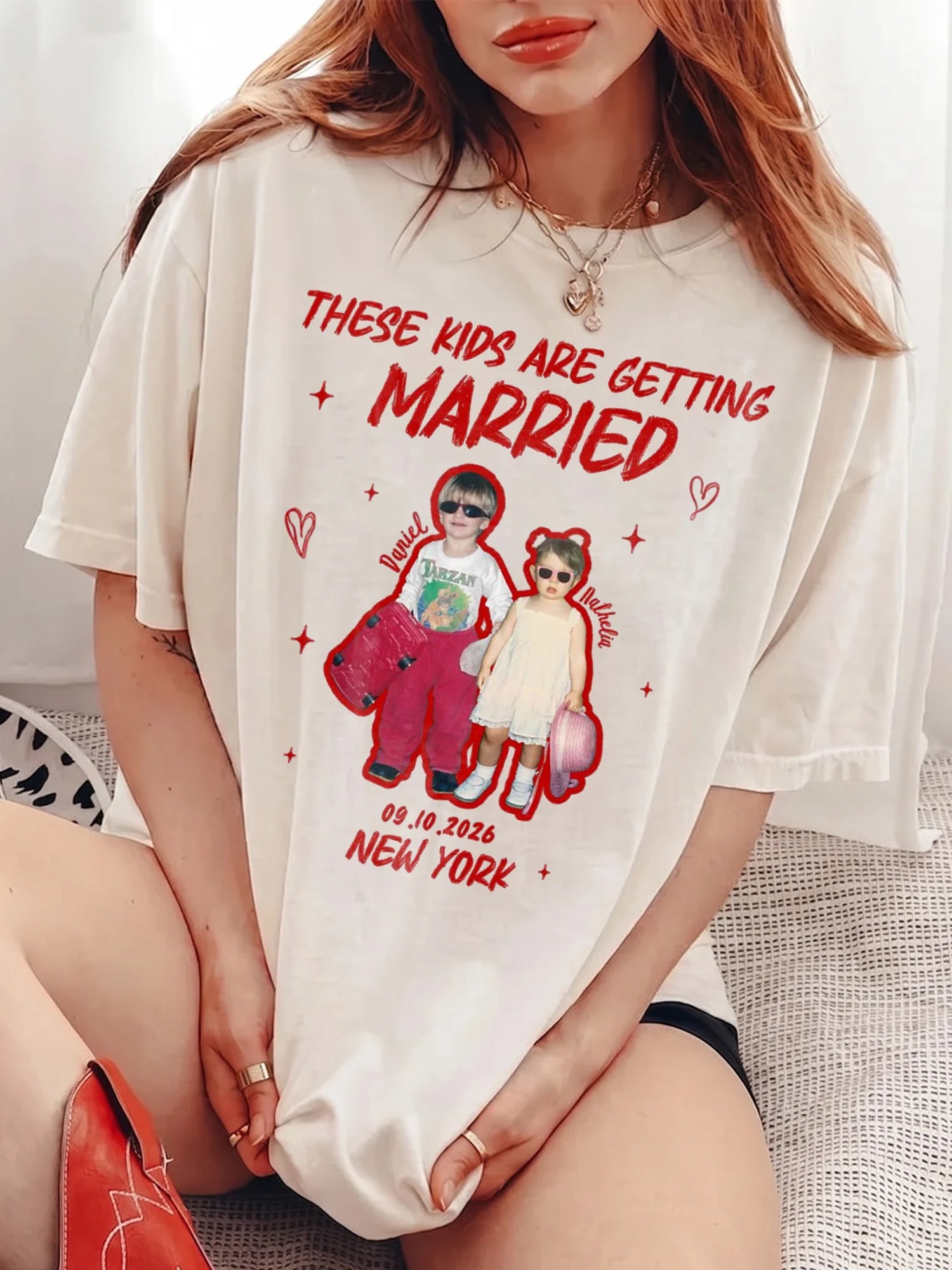 These Kids Are Getting Married Custom Photo Tee Funny Engagement Announcement Gift