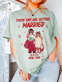 These Kids Are Getting Married Custom Photo Tee Funny Engagement Announcement Gift