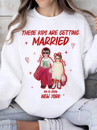 These Kids Are Getting Married Custom Photo Tee Funny Engagement Announcement Gift