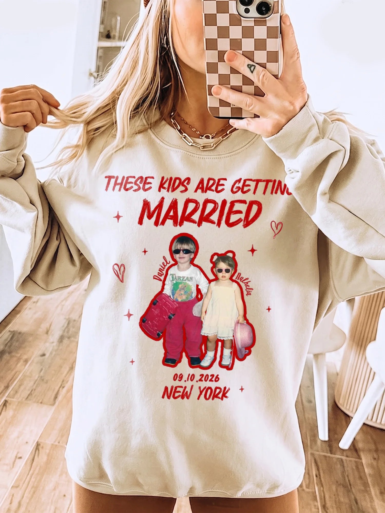 These Kids Are Getting Married Custom Photo Tee Funny Engagement Announcement Gift