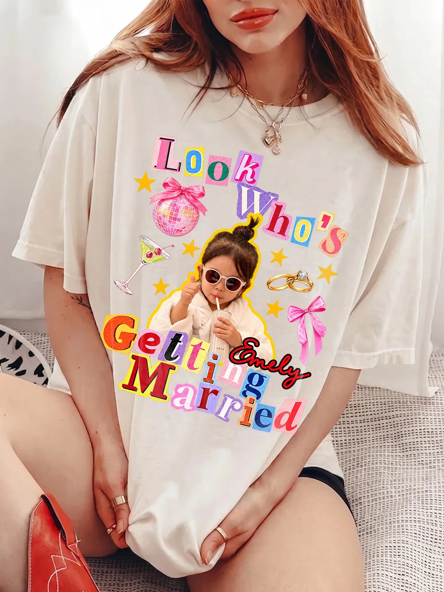 Look Who's Getting Married Tee Personalized Bride to Be Bachelorette Party Shirt
