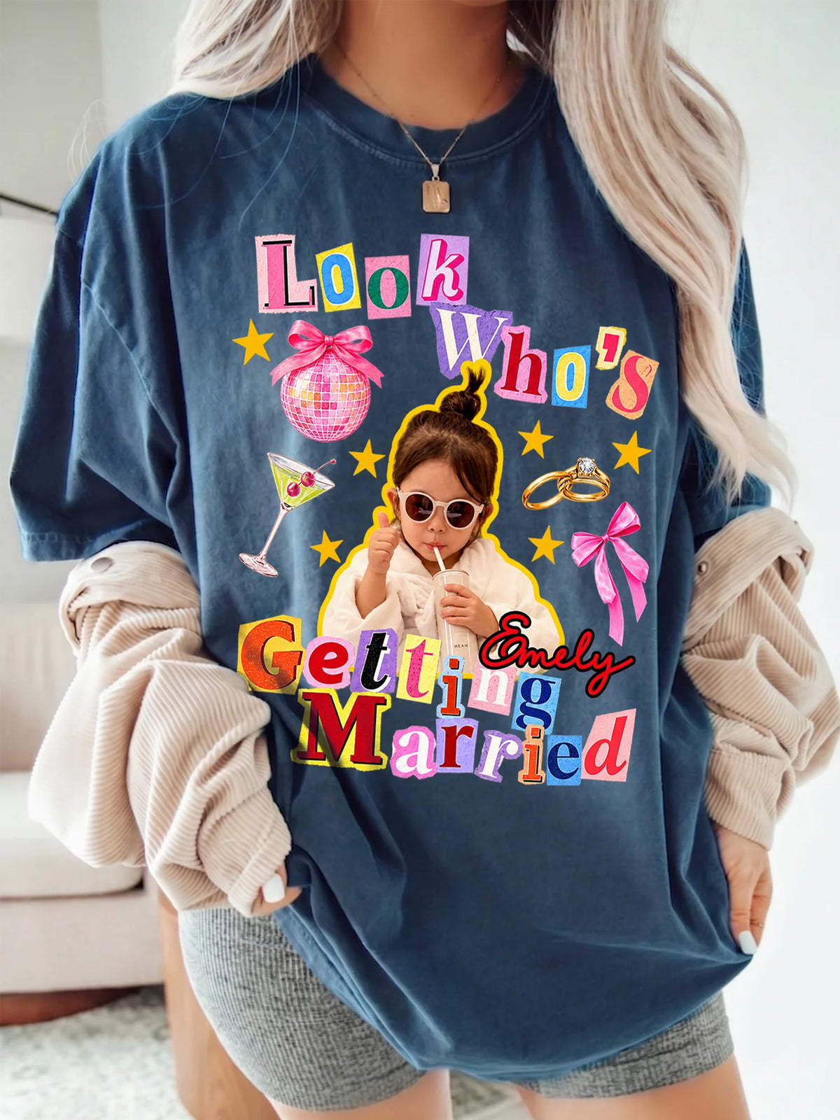 Look Who's Getting Married Tee Personalized Bride to Be Bachelorette Party Shirt
