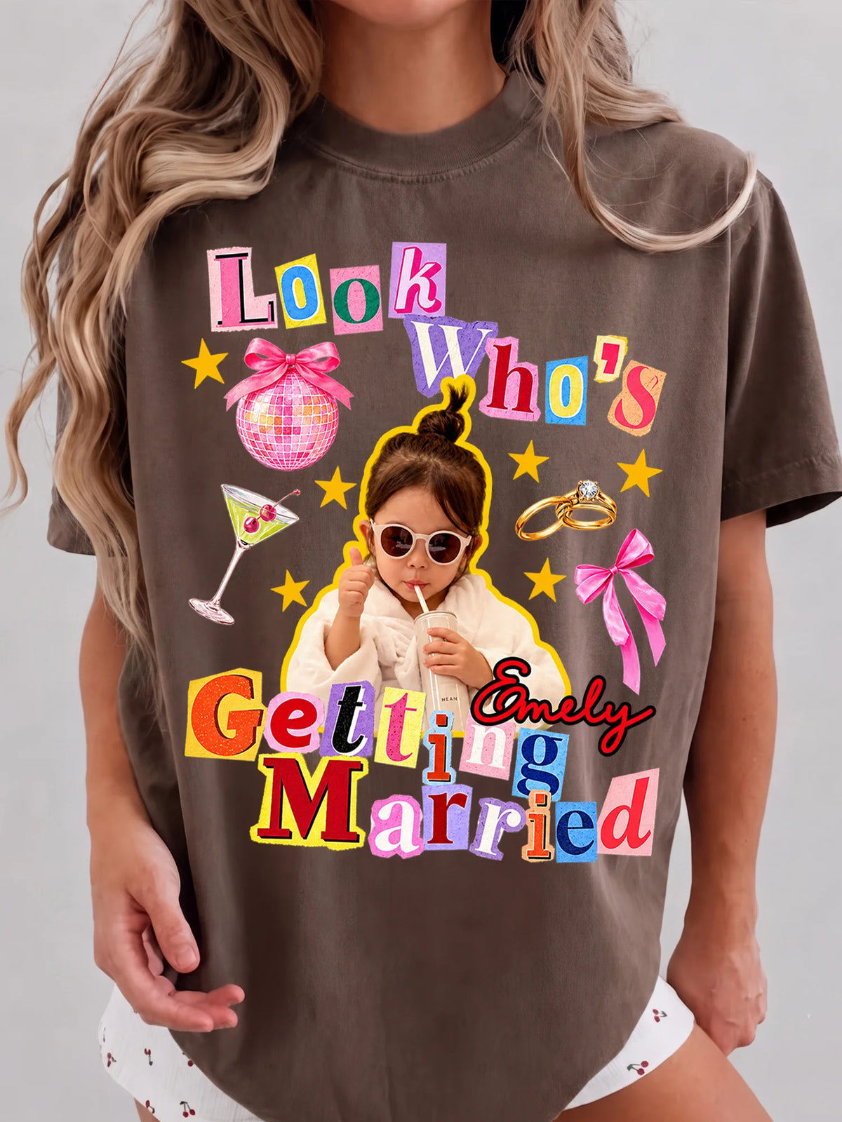 Look Who's Getting Married Tee Personalized Bride to Be Bachelorette Party Shirt