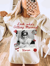 Look Who's Getting Married Sweatshirt Personalized Bridal Shower Gift Custom Name Polaroid Frame Crewneck