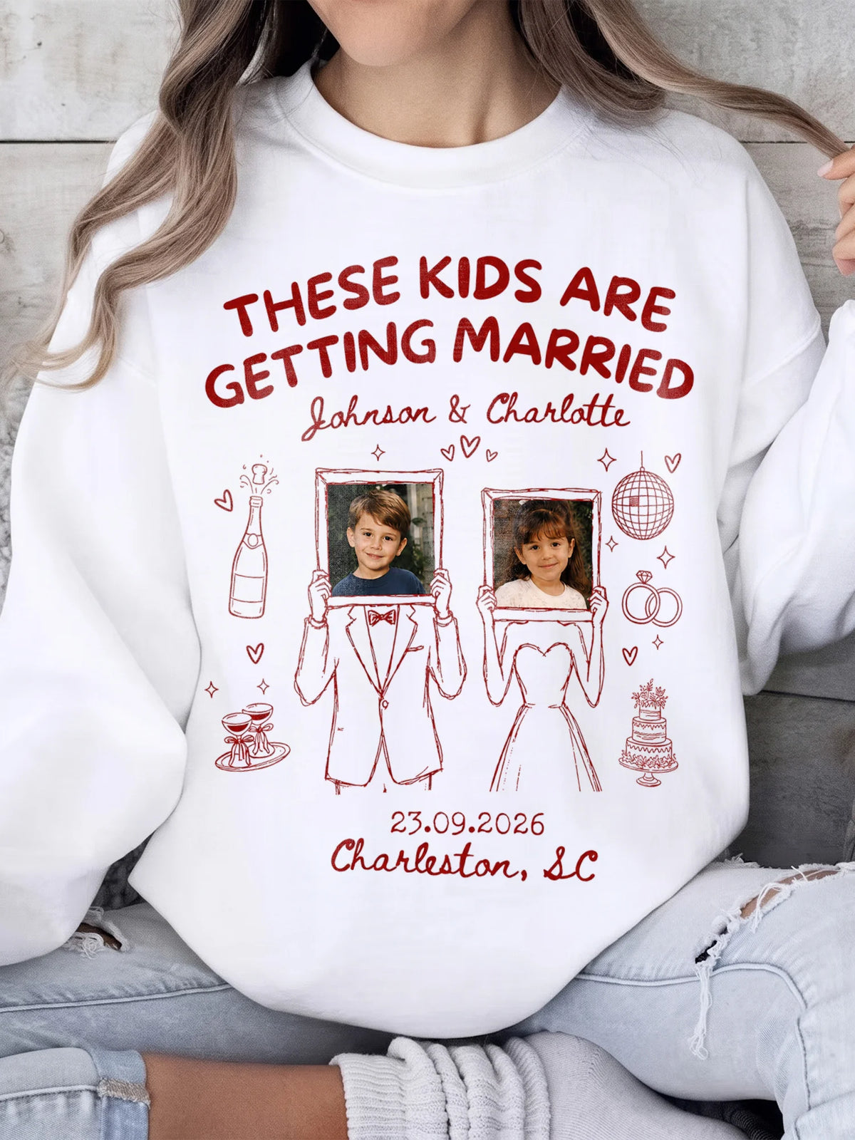 These Kids Are Getting Married Custom Photo T-Shirt Personalized Engagement Gift