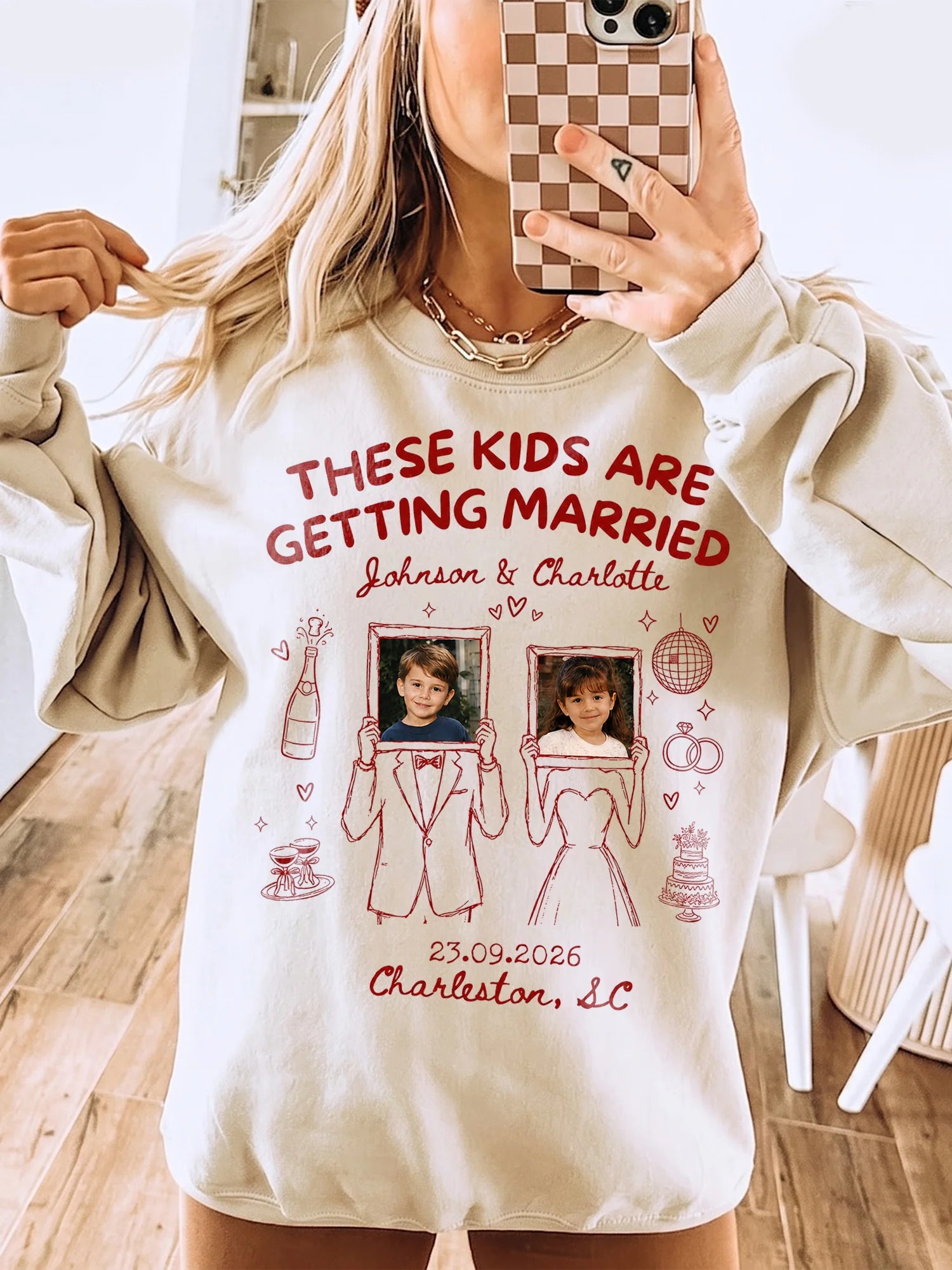 These Kids Are Getting Married Custom Photo T-Shirt Personalized Engagement Gift