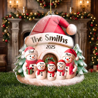 Snowman Family Christmas Ornament — Ornament on a hanger, ready to ship from Los Angeles