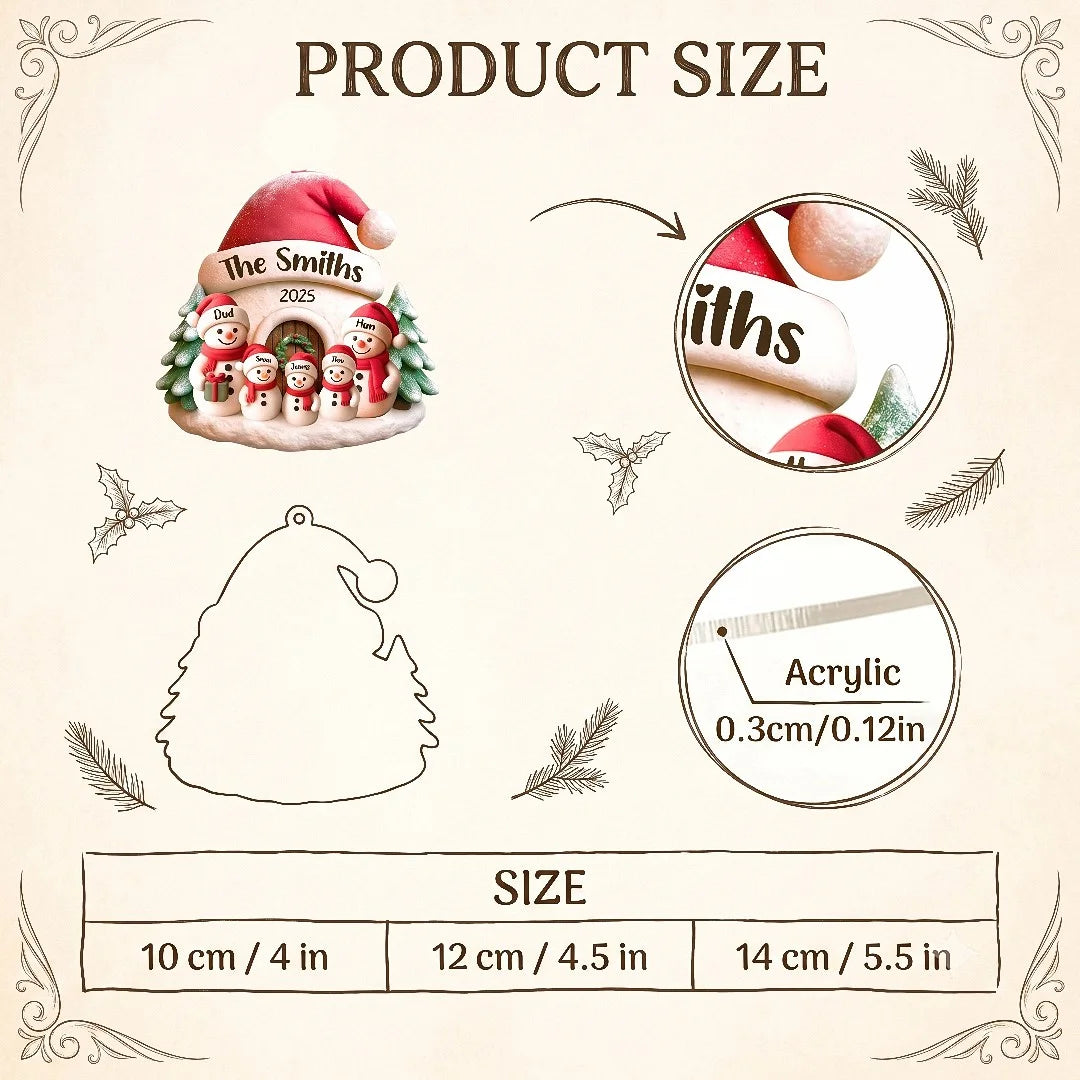 Snowman Family Christmas Ornament — Ornament