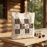 RodyThread Camp Bach Crew Lake Tahoe Bachelorette Party Favors Tote Bag For Bridesmaids Bridal Squad Retro 90s Preppy Glamping Aesthetic Custom Off-White Canvas Reusable Bag Cabin Trip Goodie Bags Last Trail Gifts