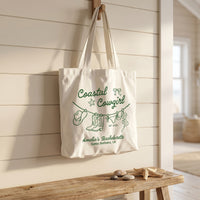 RodyThread Coastal Cowgirl Bachelorette Canvas Tote Bag For Bridesmaids And Beach Bride Western Preppy Aesthetic Cream Blue Last Toast On The Coast Hangover Kit Gift Bag Custom Bridesmaid Favor Girls Trip Reusable Beach Tote
