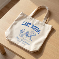 RodyThread Coastal Cowgirl Bachelorette Canvas Tote Bag For Bridesmaids And Beach Bride Western Preppy Aesthetic Cream Blue Last Toast On The Coast Hangover Kit Gift Bag Custom Bridesmaid Favor Girls Trip Reusable Beach Tote (Copy)