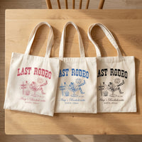 RodyThread Coastal Cowgirl Bachelorette Canvas Tote Bag For Bridesmaids And Beach Bride Western Preppy Aesthetic Cream Blue Last Toast On The Coast Hangover Kit Gift Bag Custom Bridesmaid Favor Girls Trip Reusable Beach Tote (Copy)