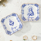 Virgin Mary Plate Personalized Catholic Ceramic Trinket Dish Vintage Religious Christian Baptism Gif