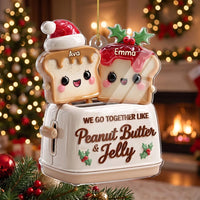 Customer in Los Angeles wearing We Go Together Like Peanut Butter & Jelly Ornament — Ornament