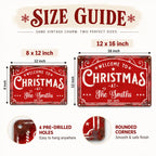 WELCOME TO CHRISTMAS Sign Personalized Vintage Metal Holiday Porch Decor Custom Family Name