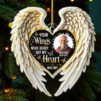 Close-up of Your Wings Were Ready But My Heart Was Not Ornament, Custom Name Memorial Keepsake, Sympathy Remembr