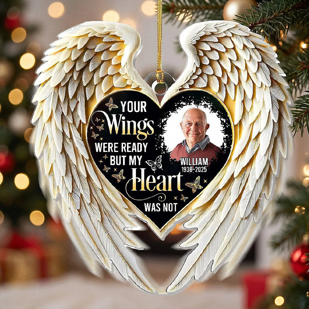 Your Wings Were Ready But My Heart Was Not Ornament, Custom Name Memorial Keepsake, Sympathy Remembr available at our Los Angeles warehouse